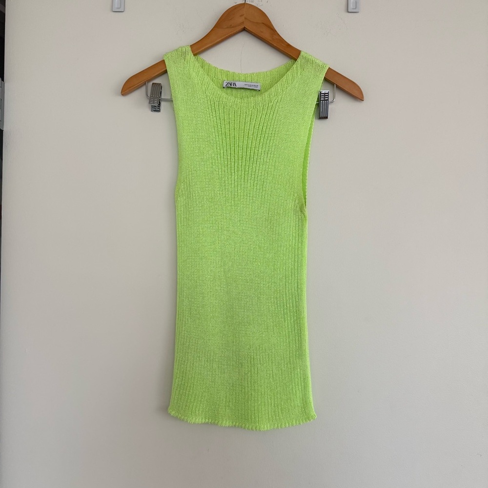 Zara transparent knit sleeveless top